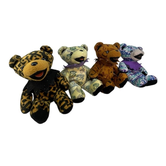 Grateful Dead Colorful Plush Bear Set lot of 4 collectible bears - Picture 3 of 13